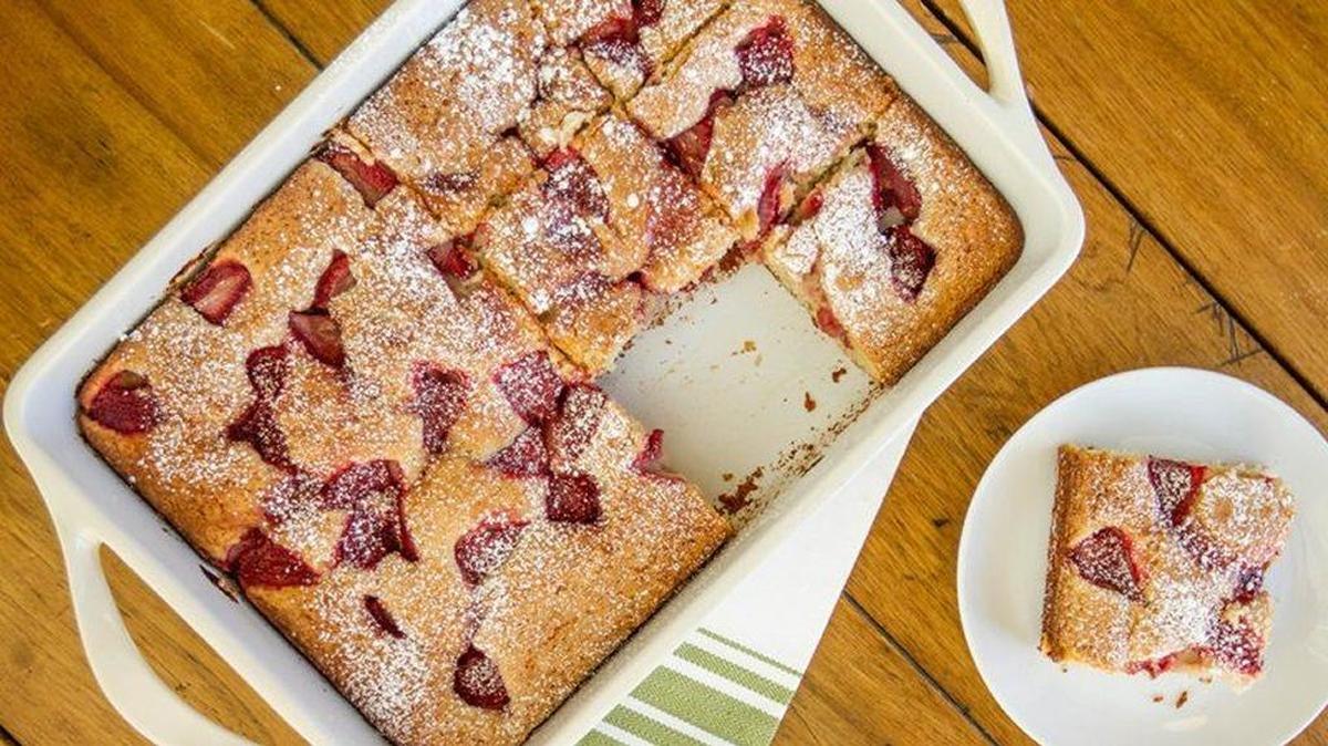 Strawberries and Cream Yogurt Cake