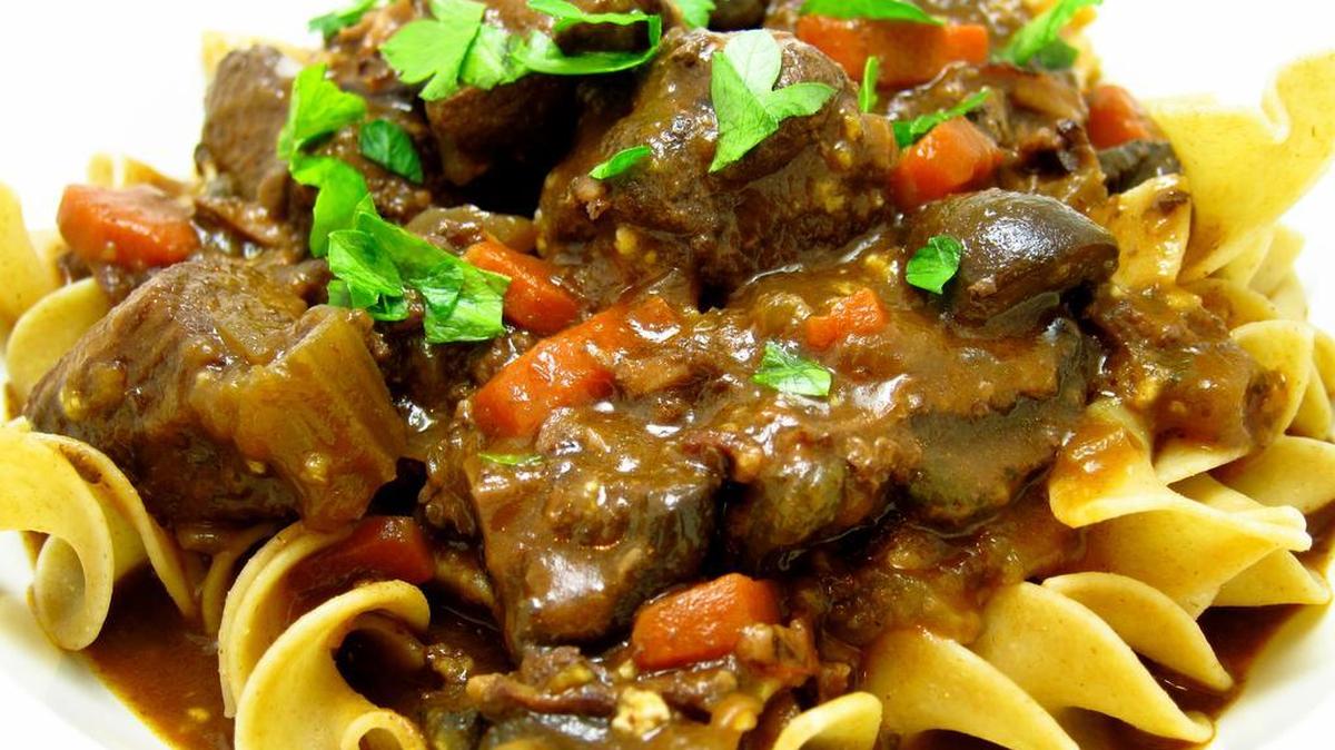
Quick Beef Bourguignon uses a dry red wine, typically a Burgundy. (Bourguignon is French for Burgundy.)
