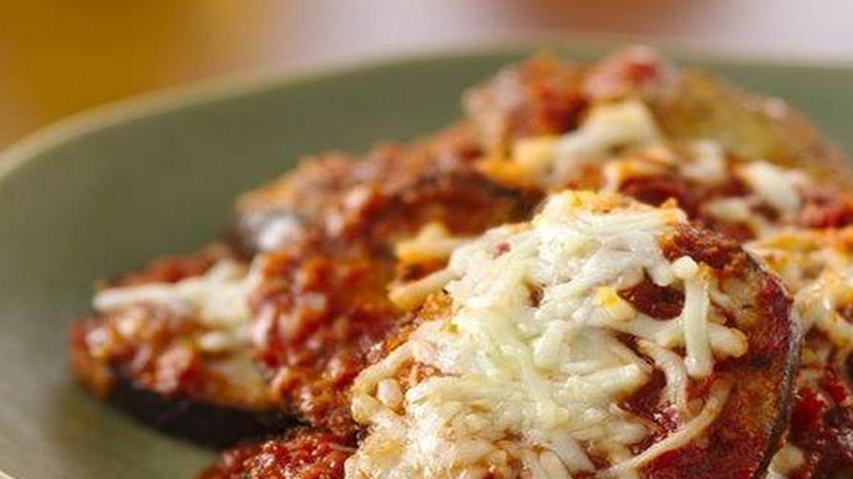 
Better for you Eggplant Parmesan.
