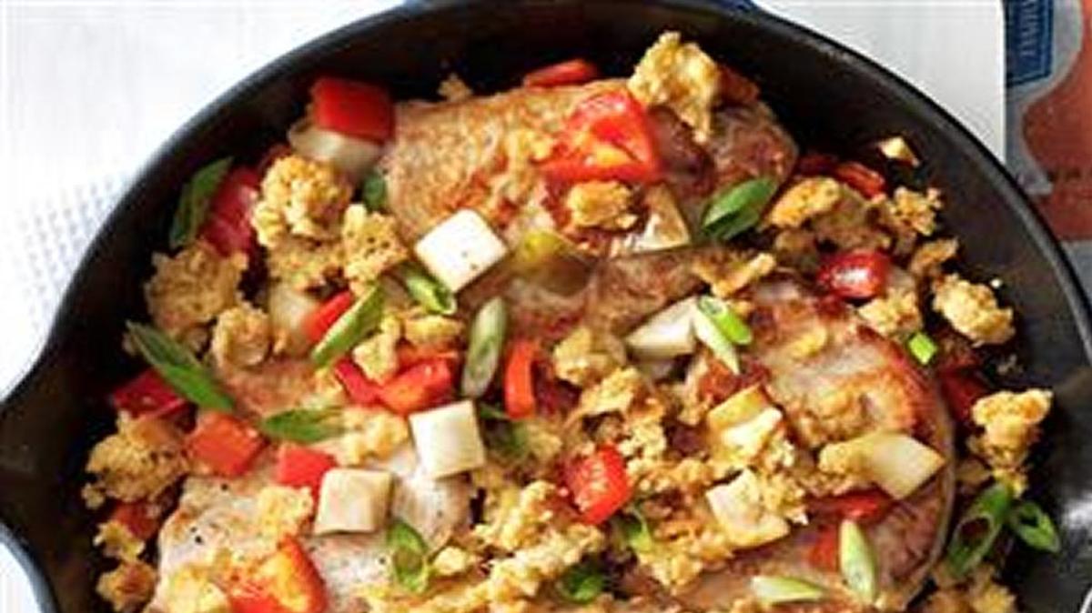 Deconstructed Pear Pork Chops