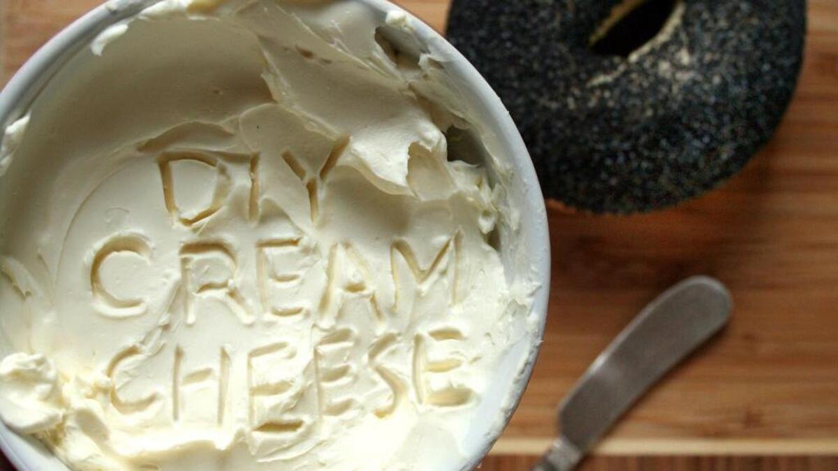 Make cream cheese at home. All you have to do is cook, stir and wait.