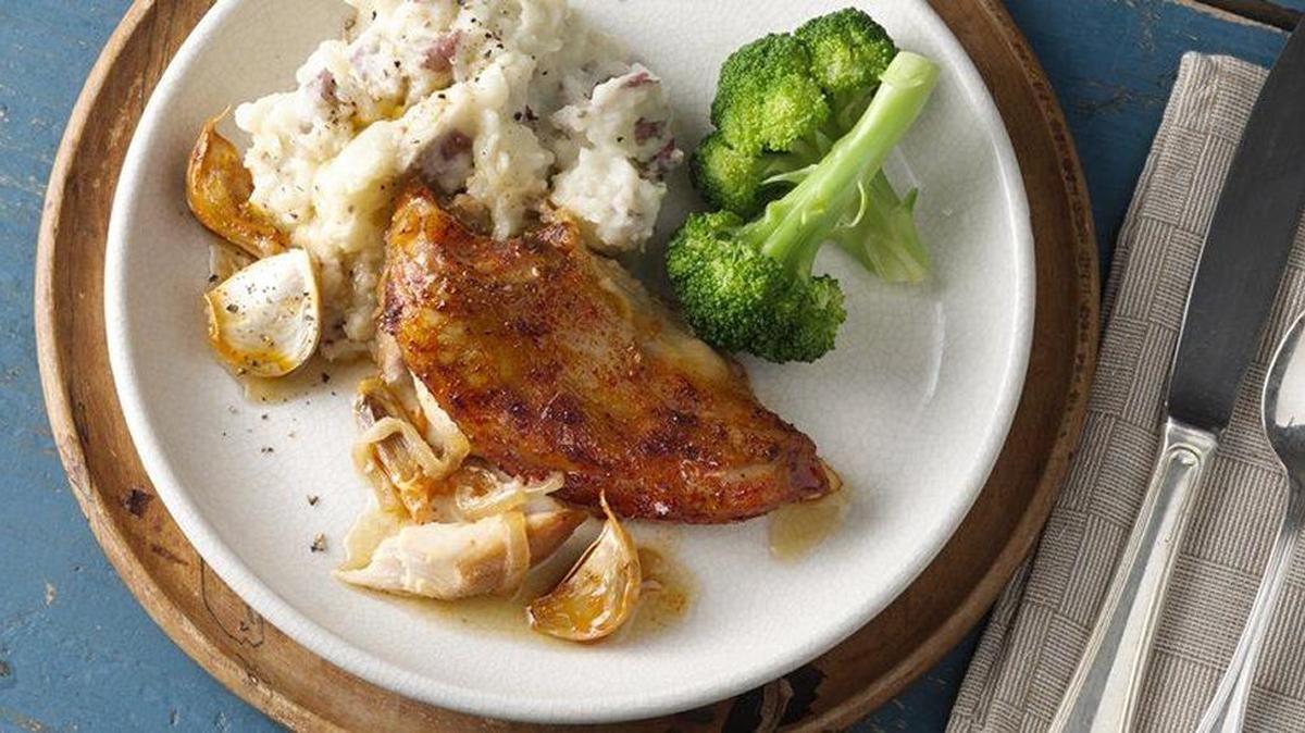 Slow-Cooker 20-Garlic Chicken Dinner