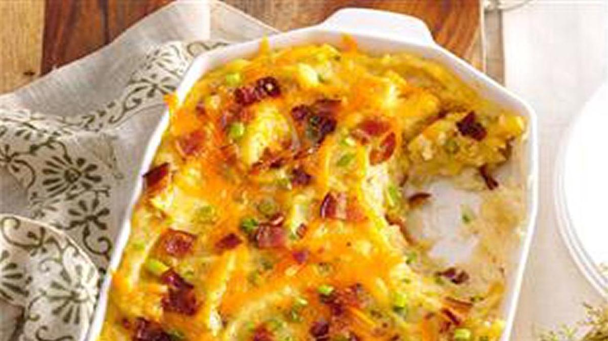 Twice-Baked Cheddar Potato Casserole