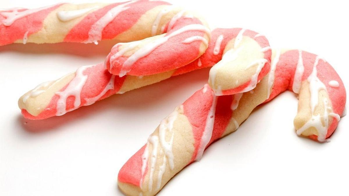 Almond Candy Cane cookies