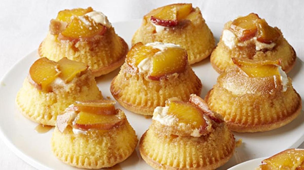 Peaches & Cream Mini Upside-Down Cakes