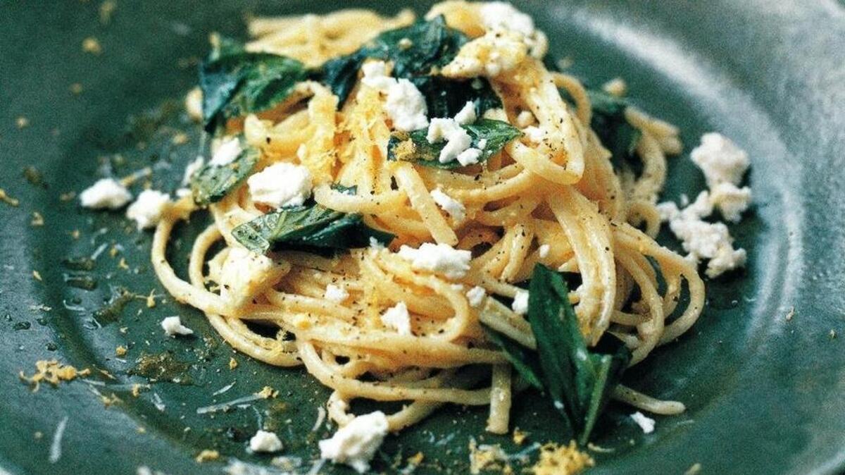 Gordon Ramsay’s linguine with lemon, feta and basil