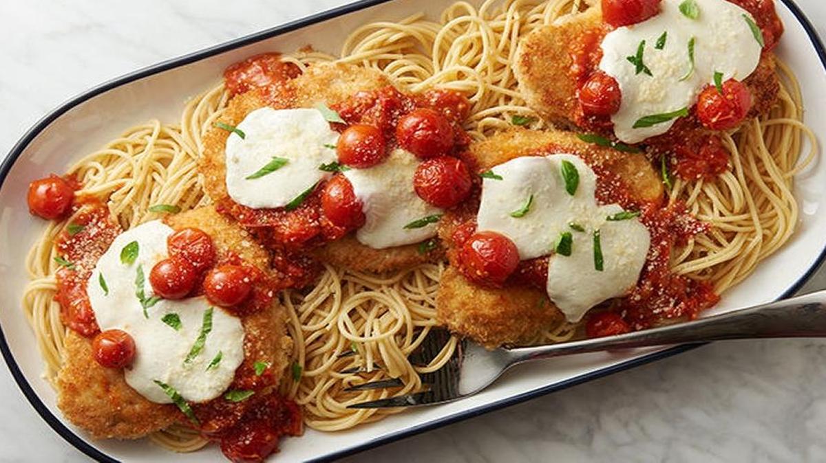 Chicken Parmesan with Roasted Cherry Tomato Sauce
