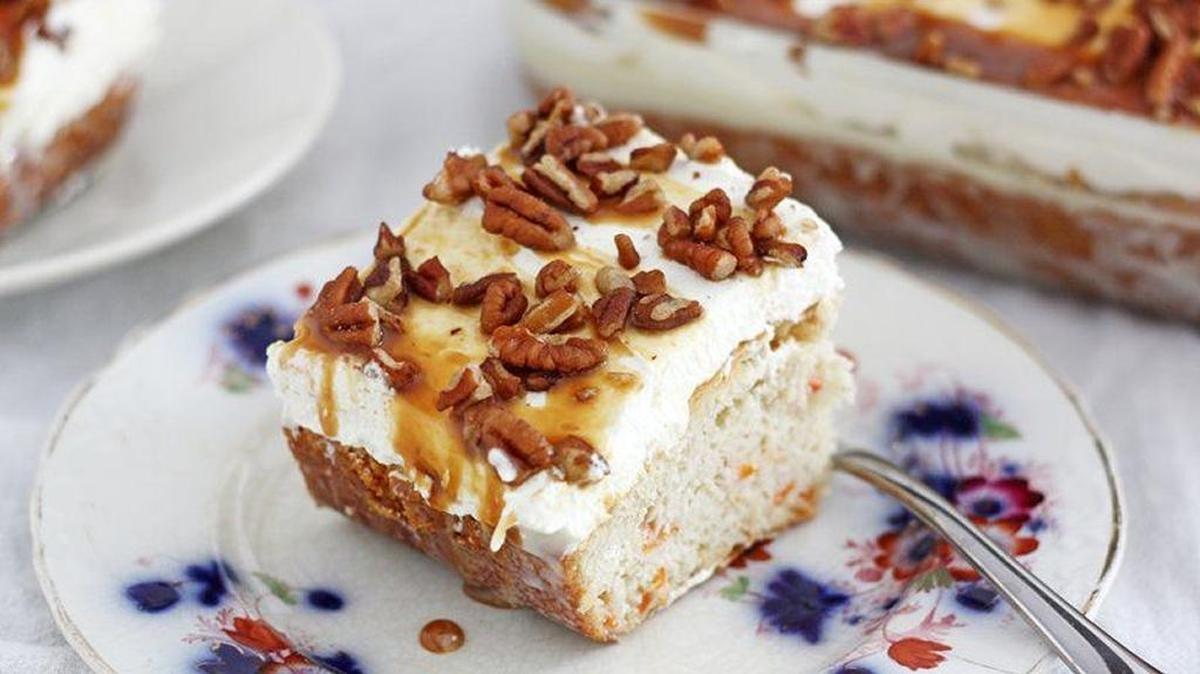 Caramel Carrot Poke Cake