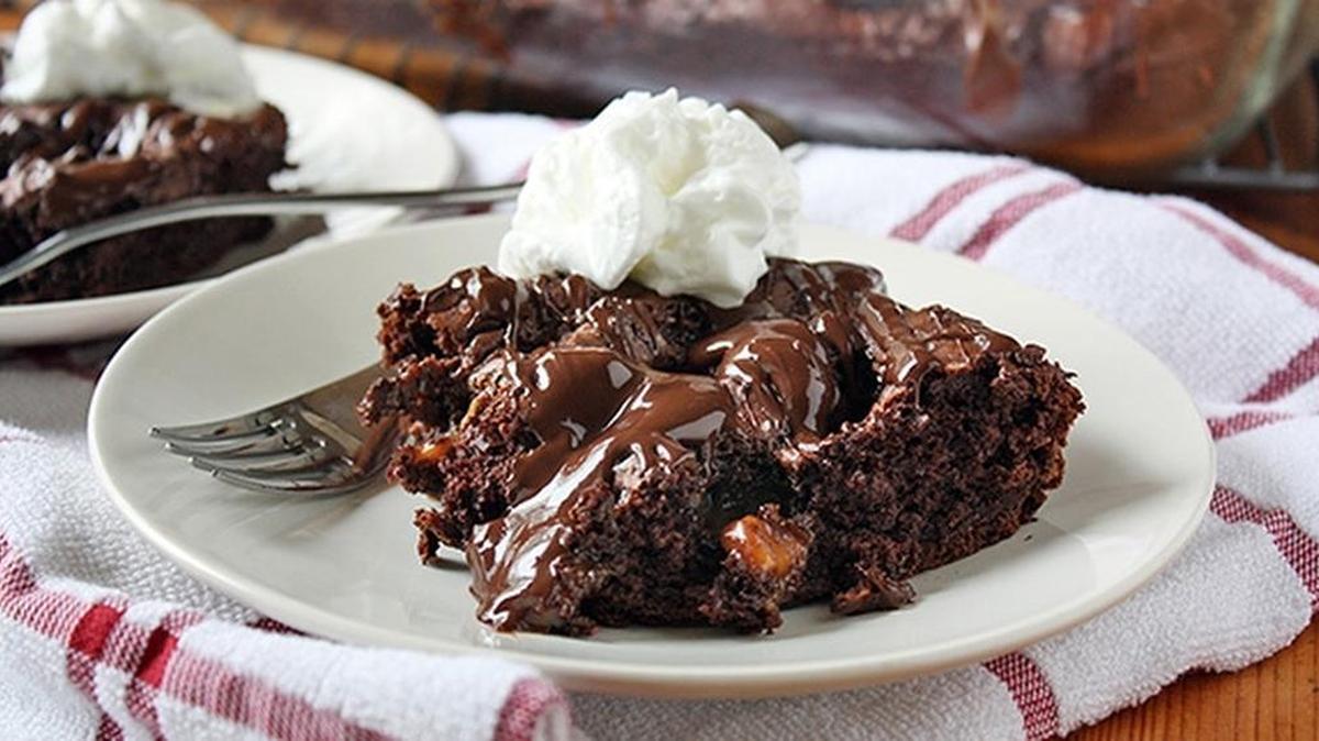 
Salted Caramel-Chocolate Dump Cake
