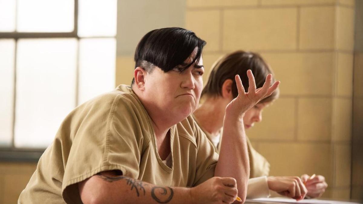 
Lea DeLaria as Carrie “Big Boo” Black in a scene from Season 3 of “Orange is the New Black.”
