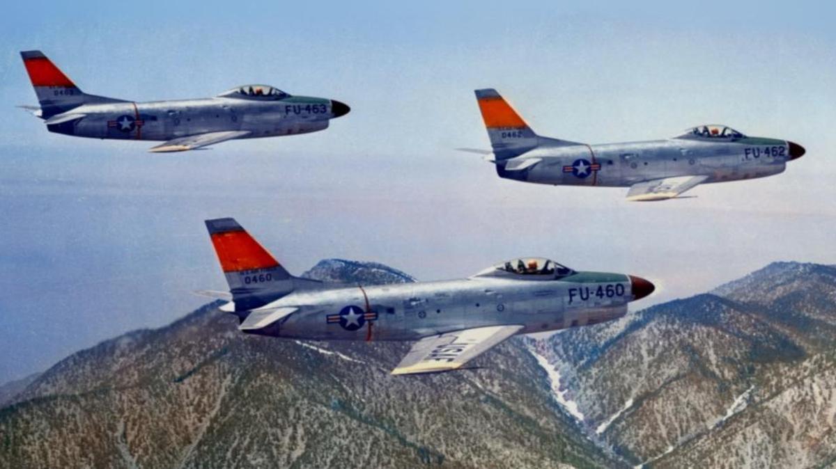 An F-86D similar to these crashed in Mascoutah in 1956.