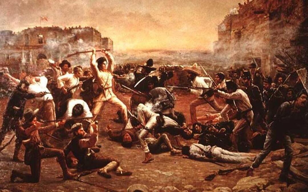 Davy Crockett at the battle for the Alamo.