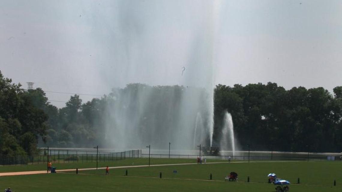 The Geyser at the Malcolm W. Martin Memorial Park on the East St. Louis riverfront.