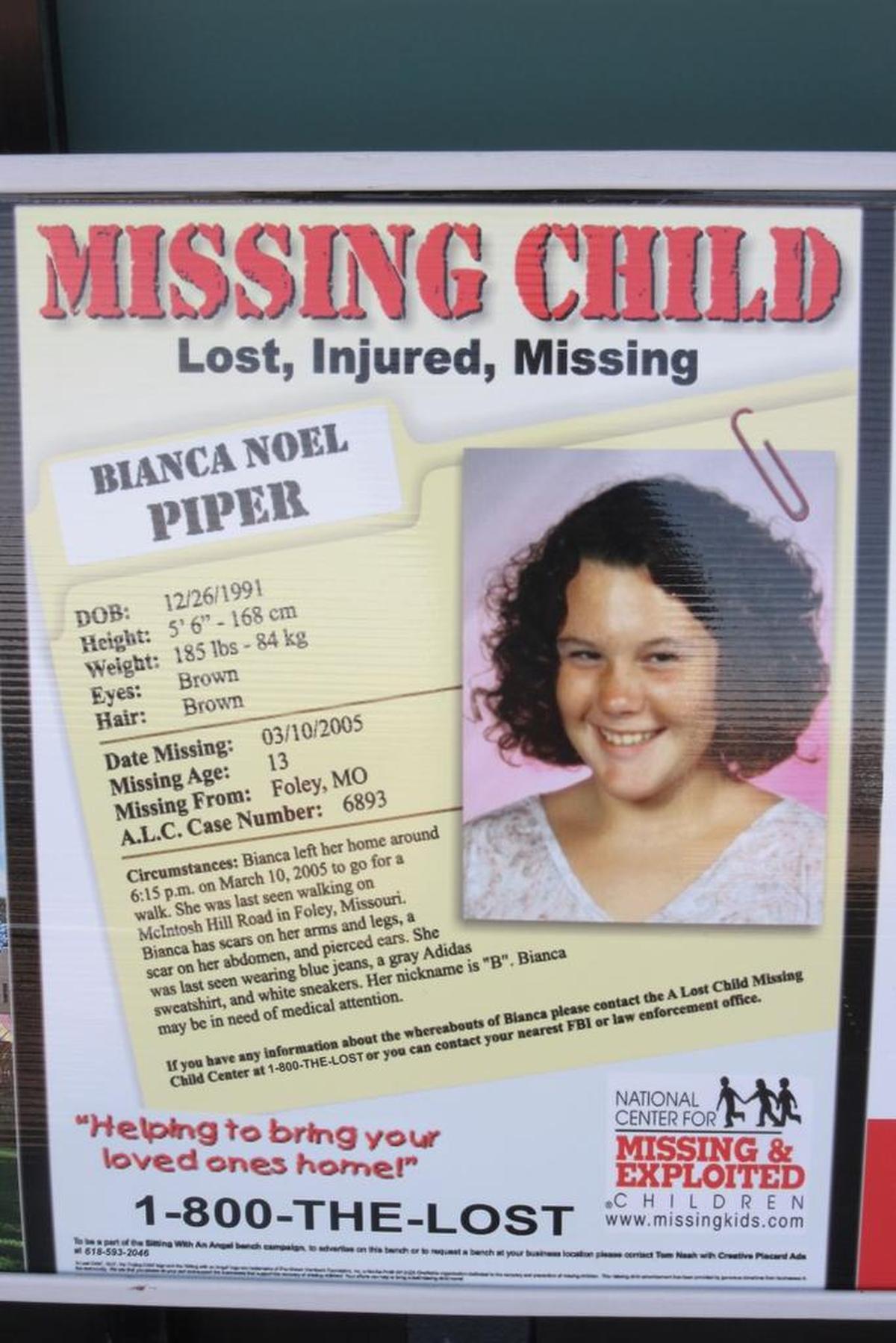 Thirteen-year-old Bianca Piper has been missing for more than 10 years.