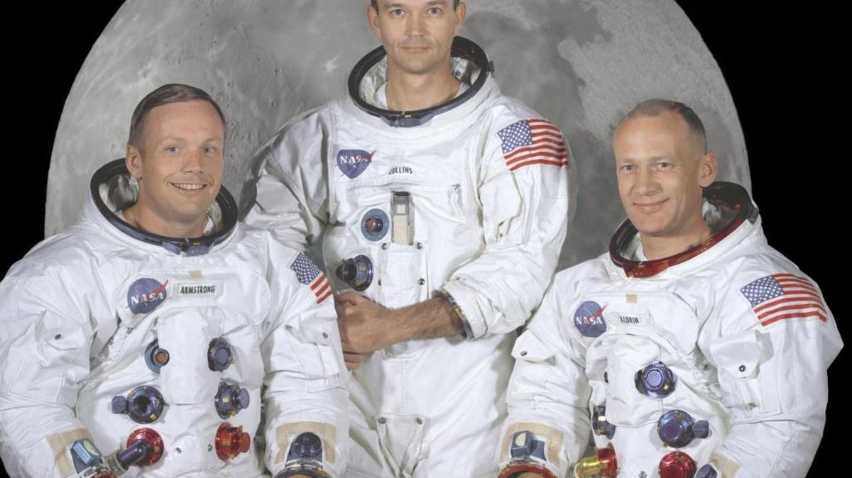 The Apollo 11 astronauts, from left: Neil Armstrong, mission commander and the first person to walk on the moon; Command Module pilot Michael Collins, and Lunar Module pilot Edwin Aldrin Jr.