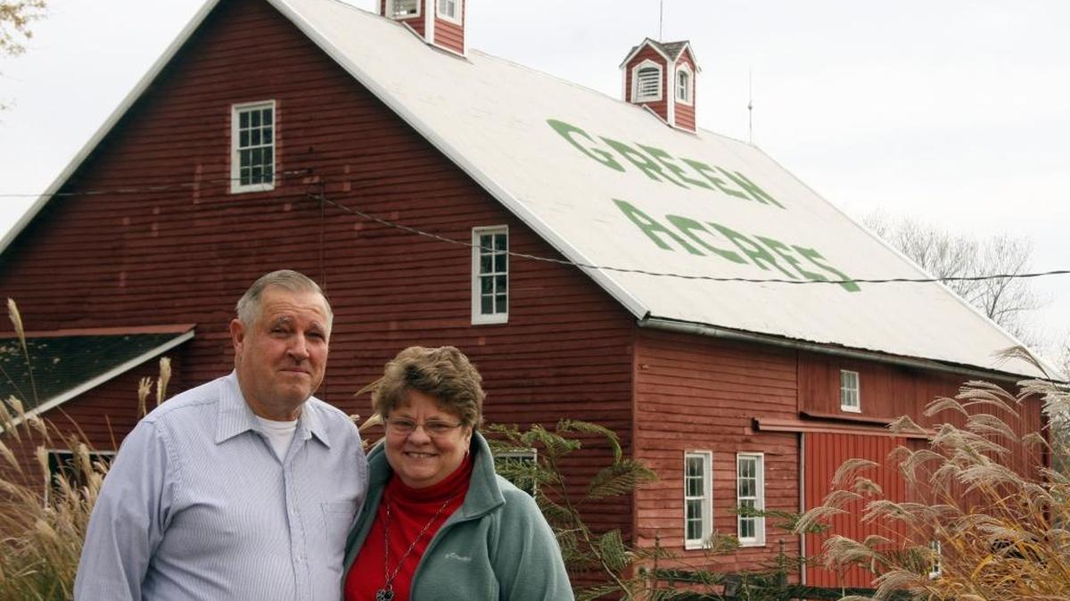Richard and Alice Green have a red barn on their farm. The photo was taken before an Okawville house tour a few years ago.
