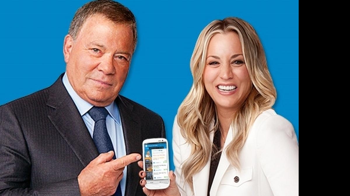 
William Shatner and Kaley Cuoco in Priceline.com ad.
