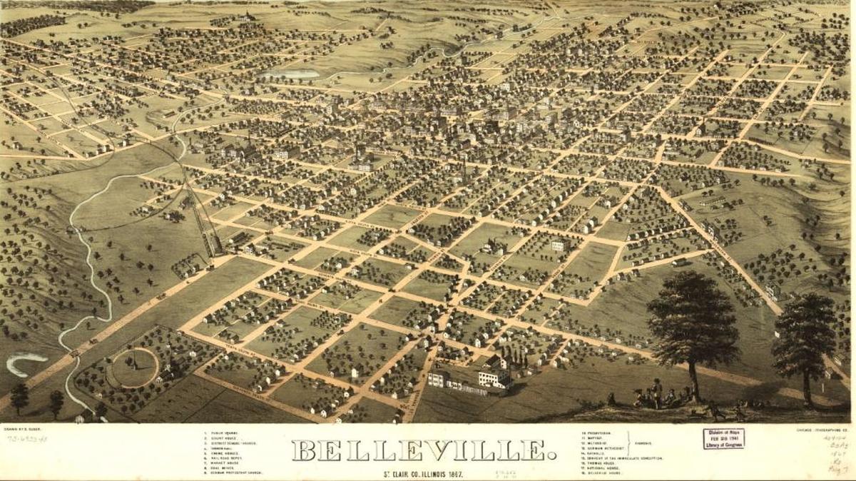 This map of Belleville shows what the city looked like in 1867.