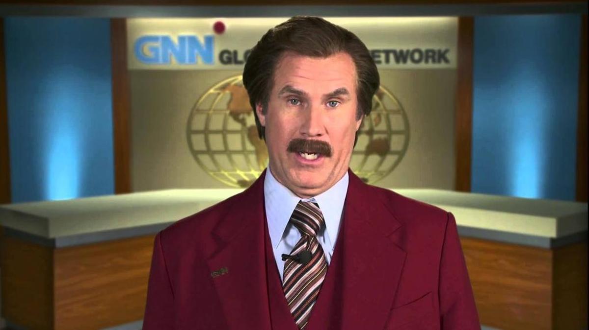Will Ferrell as TV anchor Ron Burgundy in “Anchorman”