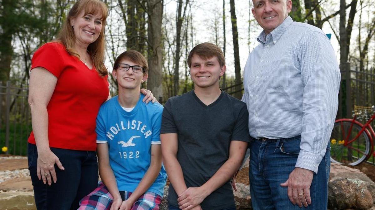 The Farnens, (from left) Ann, Jesse, Joey and John, at their home in Caseyville.