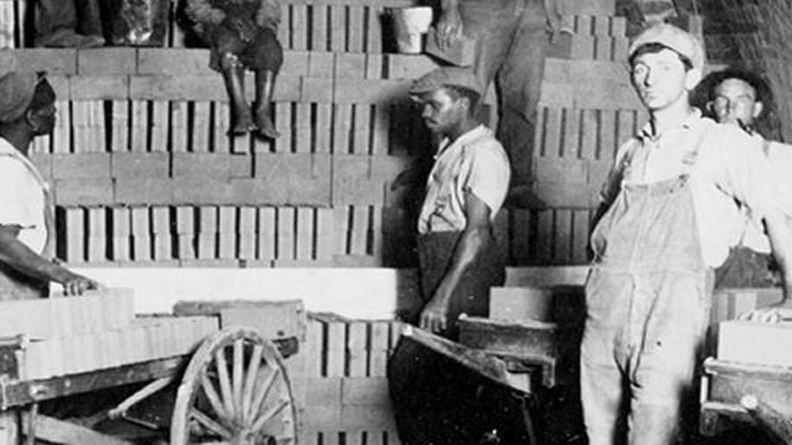 An early photo of the Richards Brick Yard, courtesy of the Madison County Historical Society.