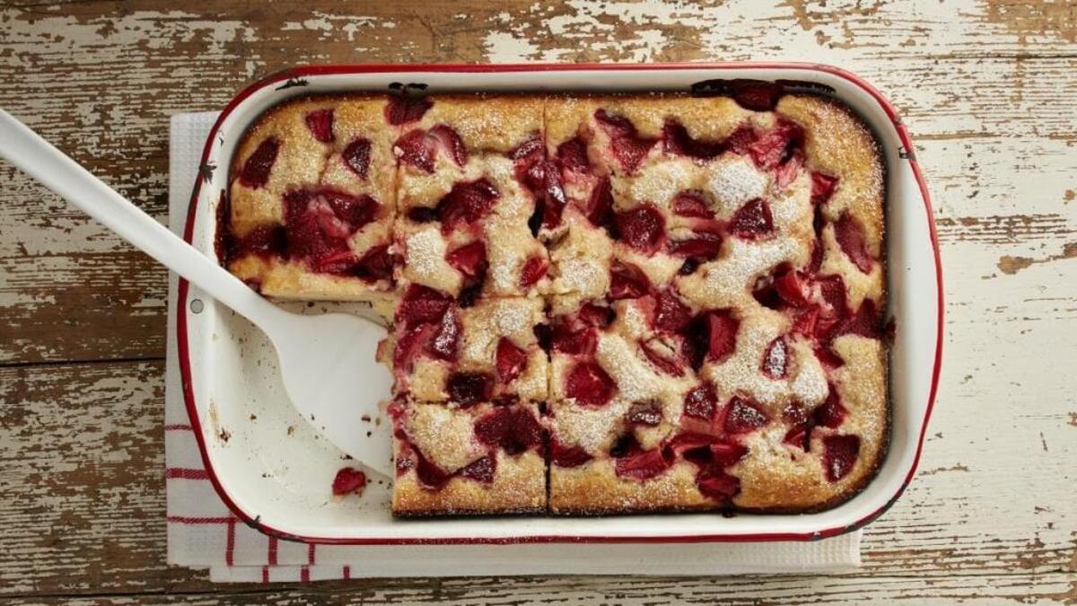 Strawberries and Cream Yogurt Cake
