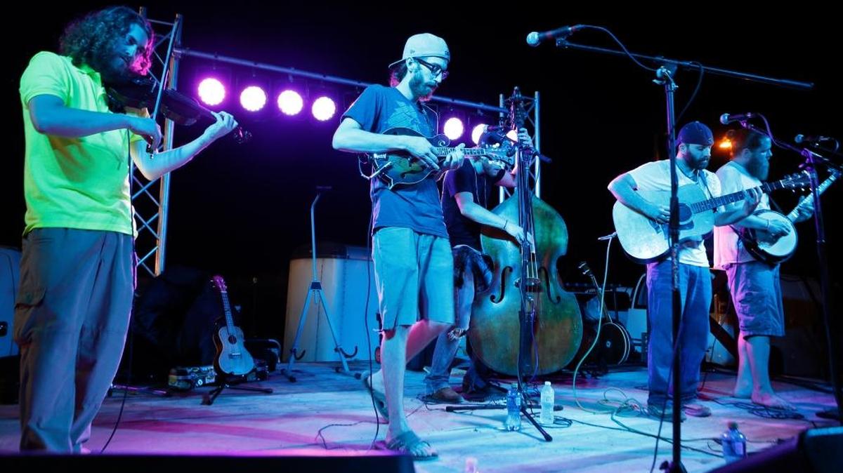 
Old Salt Union, from left: John Brighton, Justin Wallace, Jesse Farrar, Dustin Eiskant and Ryan Murphey, perform during a recent concert. The band is holding a fundraising concert for a new touring vehicle on Oct. 3 at Crossfit Nucleus in Swansea.
