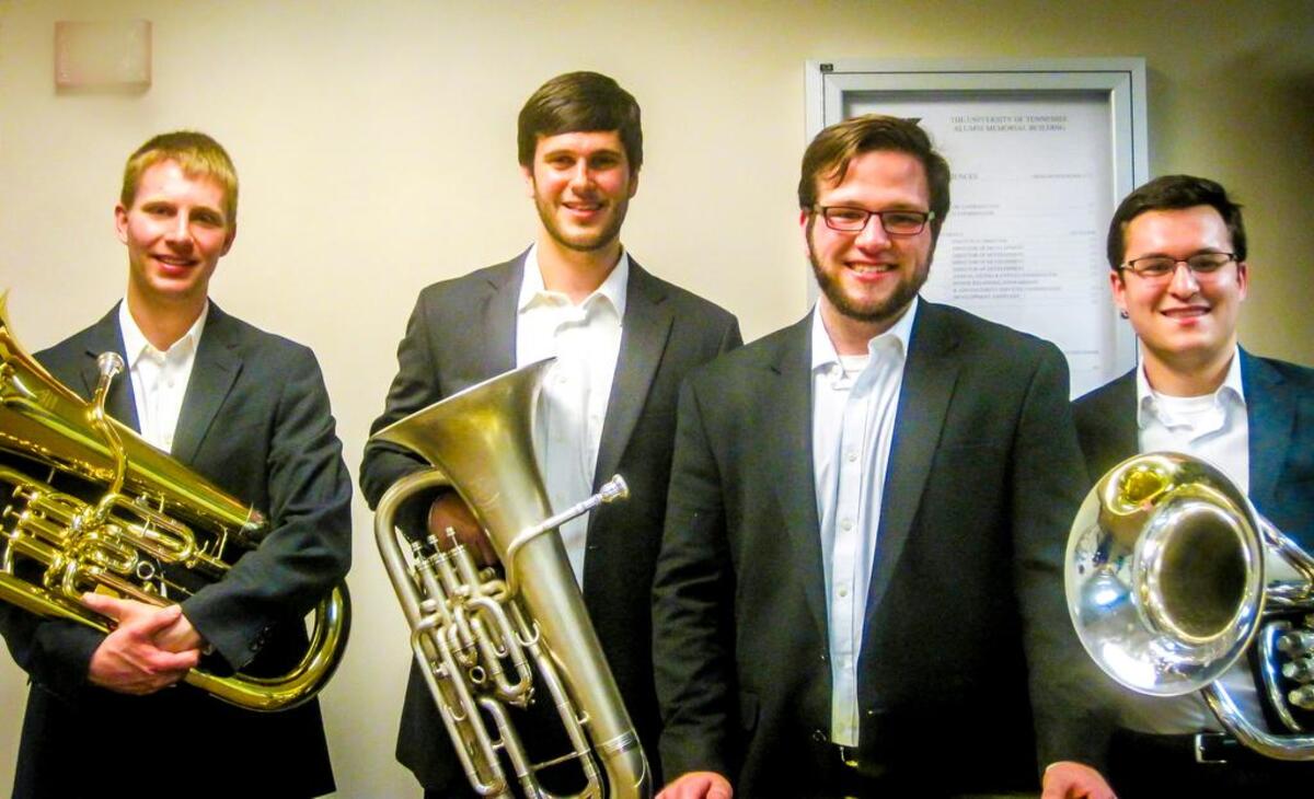 The Carillon Quartet from University of Rochester’s Eastman School of Music in New York includes, left to right, Wil Wortley, Aaron Eckert, Andrew Payton and Stephen Cannistraci.