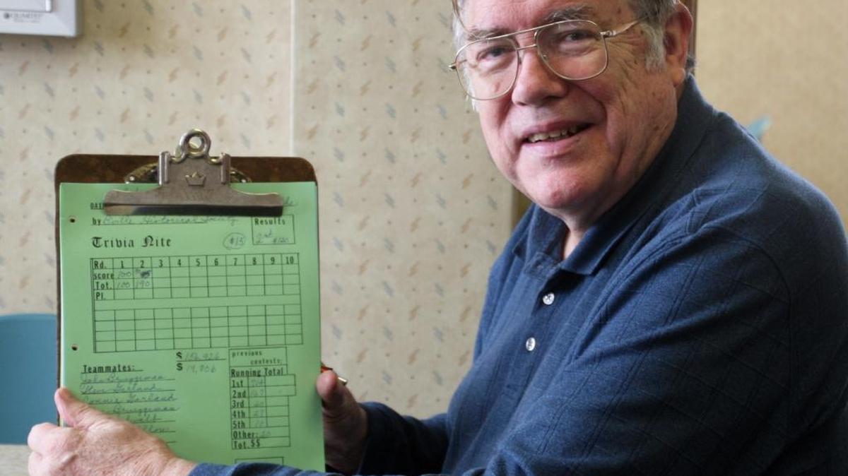 Jack Sauer, of Belleville, will attend his 1,000 trivia night on Friday. He has kept a record of each game since his first on March 26, 1994.