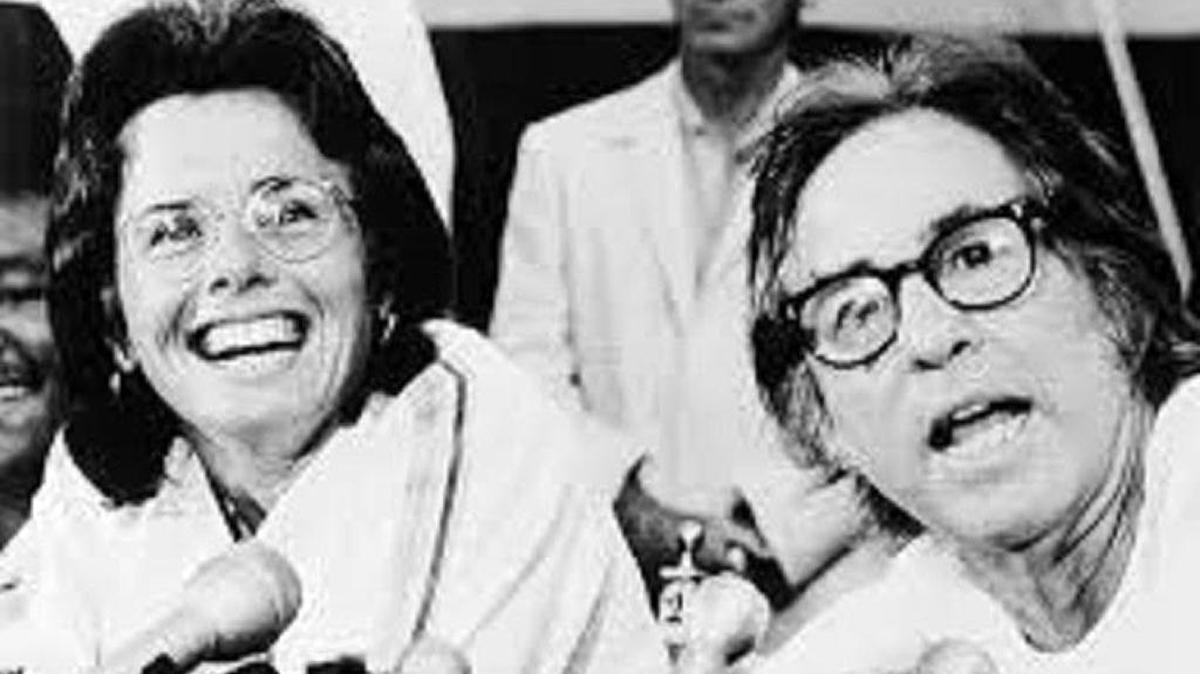 
Billie Jean King and Bobby Riggs worked the press building up to their big match.
