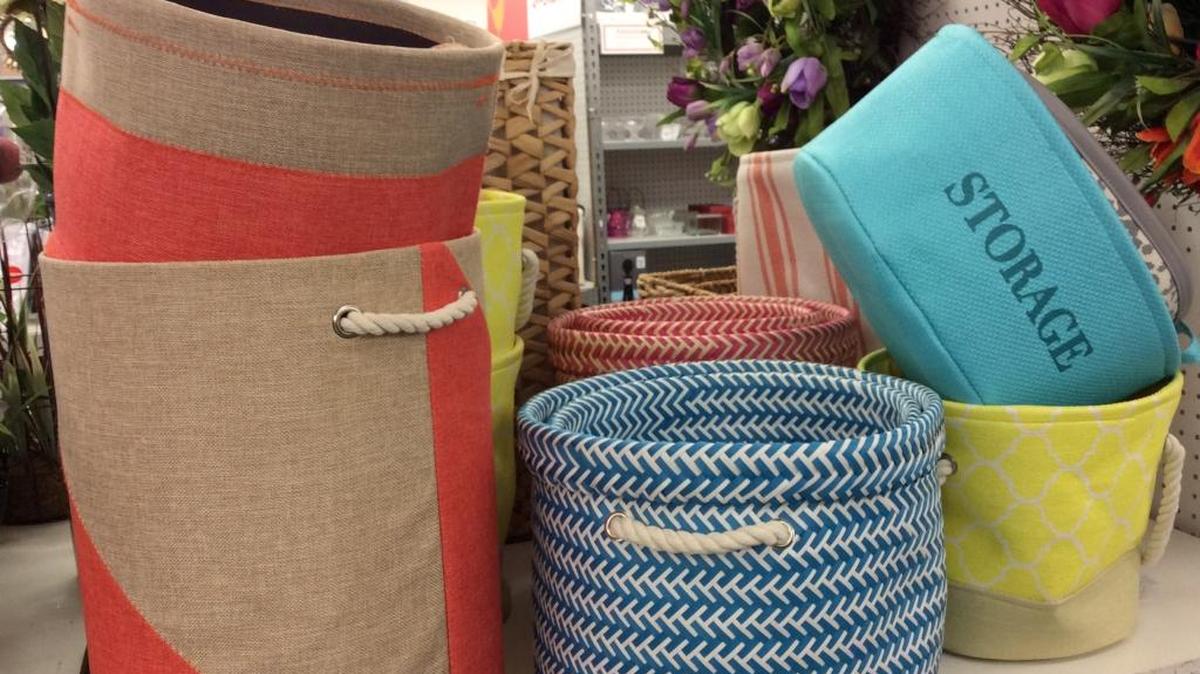 Make storing stuff attractive with these baskets from Tuesday Morning.