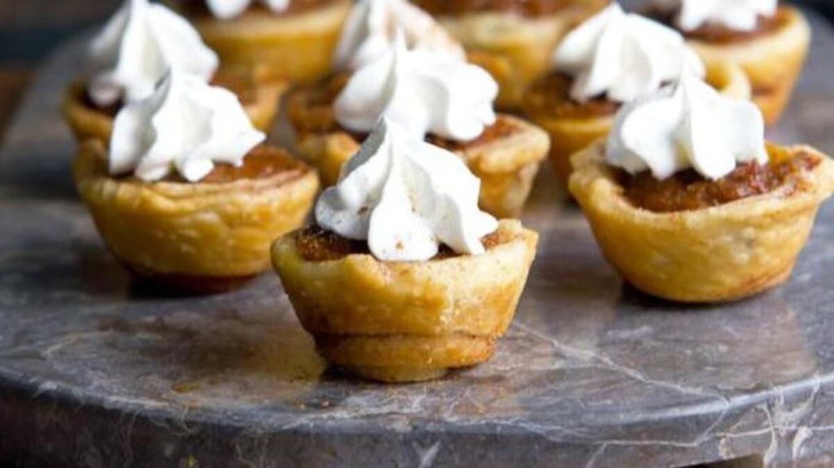 Mini Pumpkin Pies with Cinnamon Roll Pie Crust