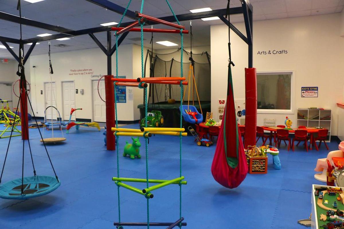 Swings, trampolines and a variety of toys fill the gym space of We Rock the Spectrum Edwardsville. “The moms love it because it’s indoors, it’s all right here and and we all know that (August) in Illinois is not fun, so out of the sweltering heat you can have fun in the air conditioning,” Owner Jennifer Range said.