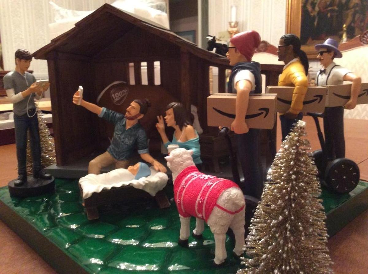 The “Hipster Nativity” will be one of over 60 nativity sets on display at St. Peter Cathedral, Belleville, from Dec. 8-12.
