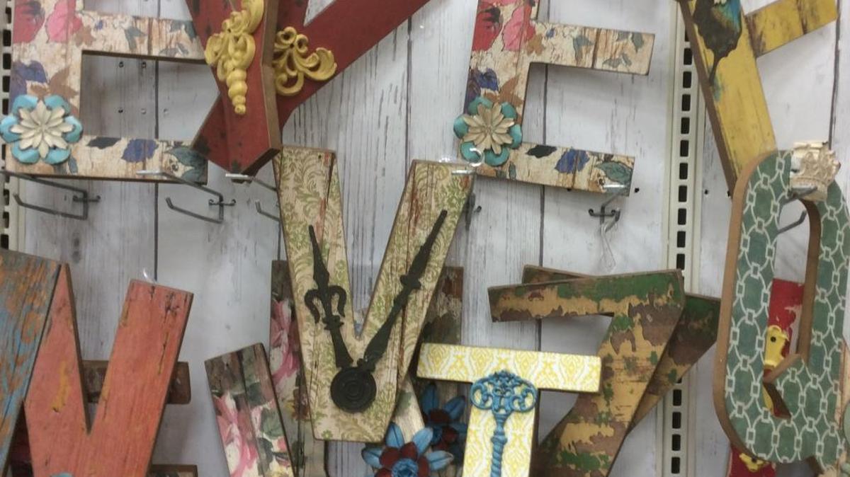 Country-vintage style letters from Michaels in Shiloh.