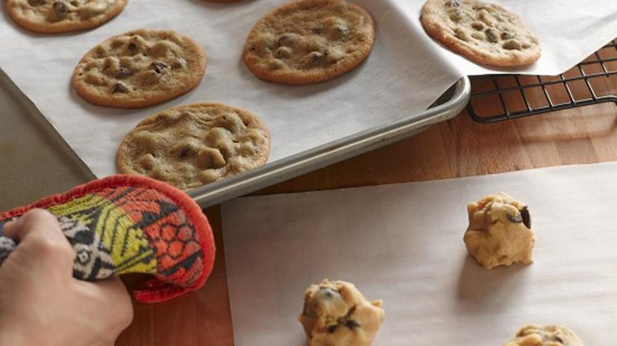 Cookies hold their shape when baked on parchment paper.