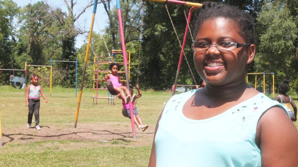 
Remy Haire, who will be a seventh-grader at Lincoln Middle School in East St. Louis, made a recent visit to Jones Park as part of her project. Her dream? “Make the park cleaner, fix up the bridge, cut the weeds and clean the water.” Her favorite subject at school? “Math. It’s a subject that challenges me a lot.”
