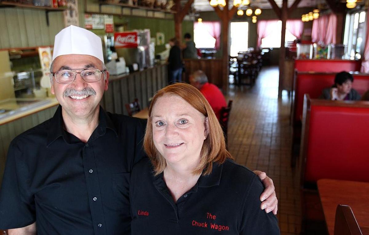 Hector and Linda Gonzales, owners of The Chuck Wagon in Fairview Heights, are shown in 2016 in the dining room of the Mexican restaurant.
