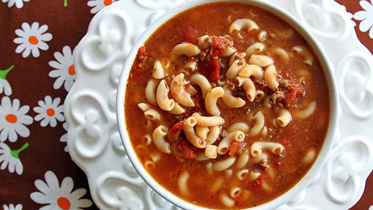 Beef Macaroni Soup — the fast but tasty way.