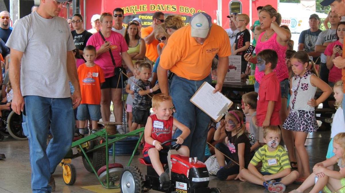The kids pedal tractor pull is always a fun attraction at the Madison County Fair in Highland.