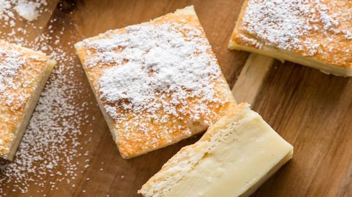 Vanilla Magic Cake is made with one batter that turns into three distinct layers when baked.