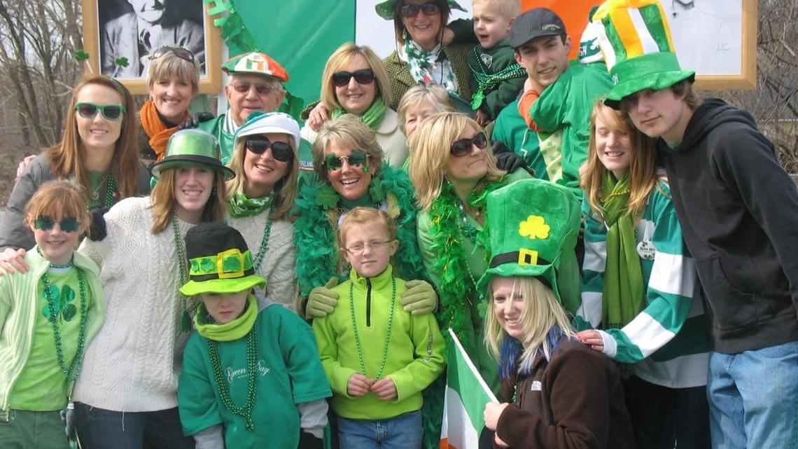 The Murphy Clan will ride on a float that displays photos of the late Tom and Lorene Murphy, who came from County Wexford, Ireland. This photo was taken at last year’s St. Patrick’s Day Parade in Belleville.
