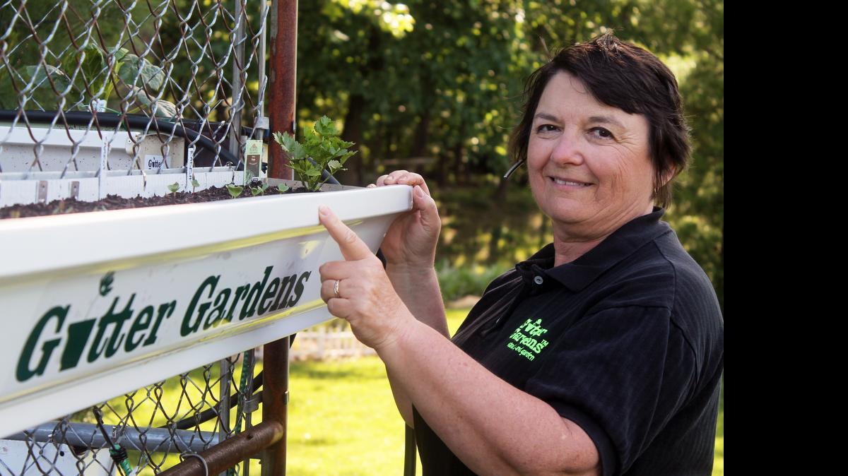 
Laurie Skinner, of Maryville, is testing out different vegetables, including radishes, butternut squash, zucchini, cucumbers and lettuce, to see if they will grow in her Gutter Gardens.
