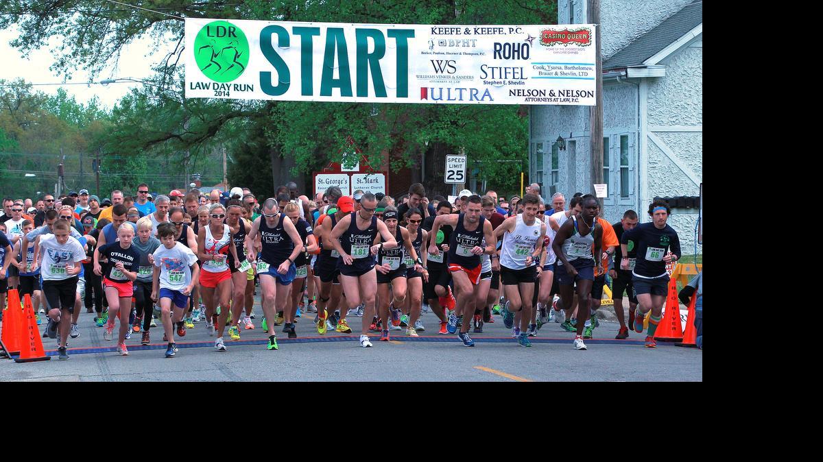 
The starting line for the 2014 annual Law Day Run through downtown Belleville. This year’s event is Saturday.
