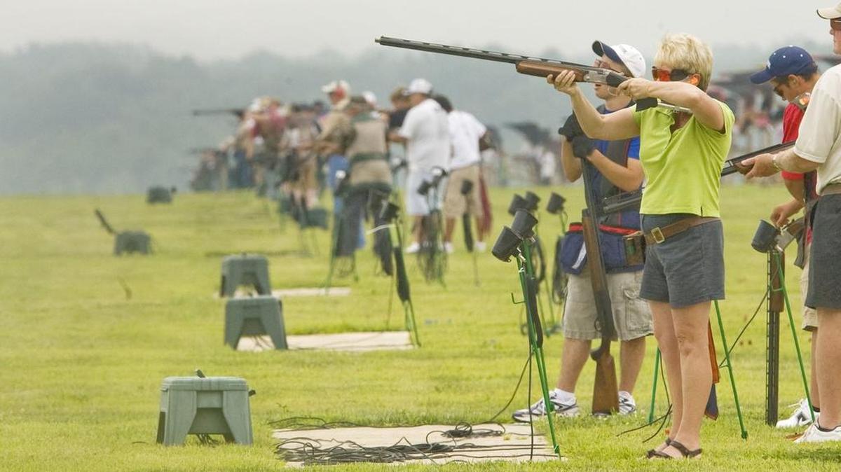 
Shooters compete at the World Shooting and Recreational Complex in Sparta. 

