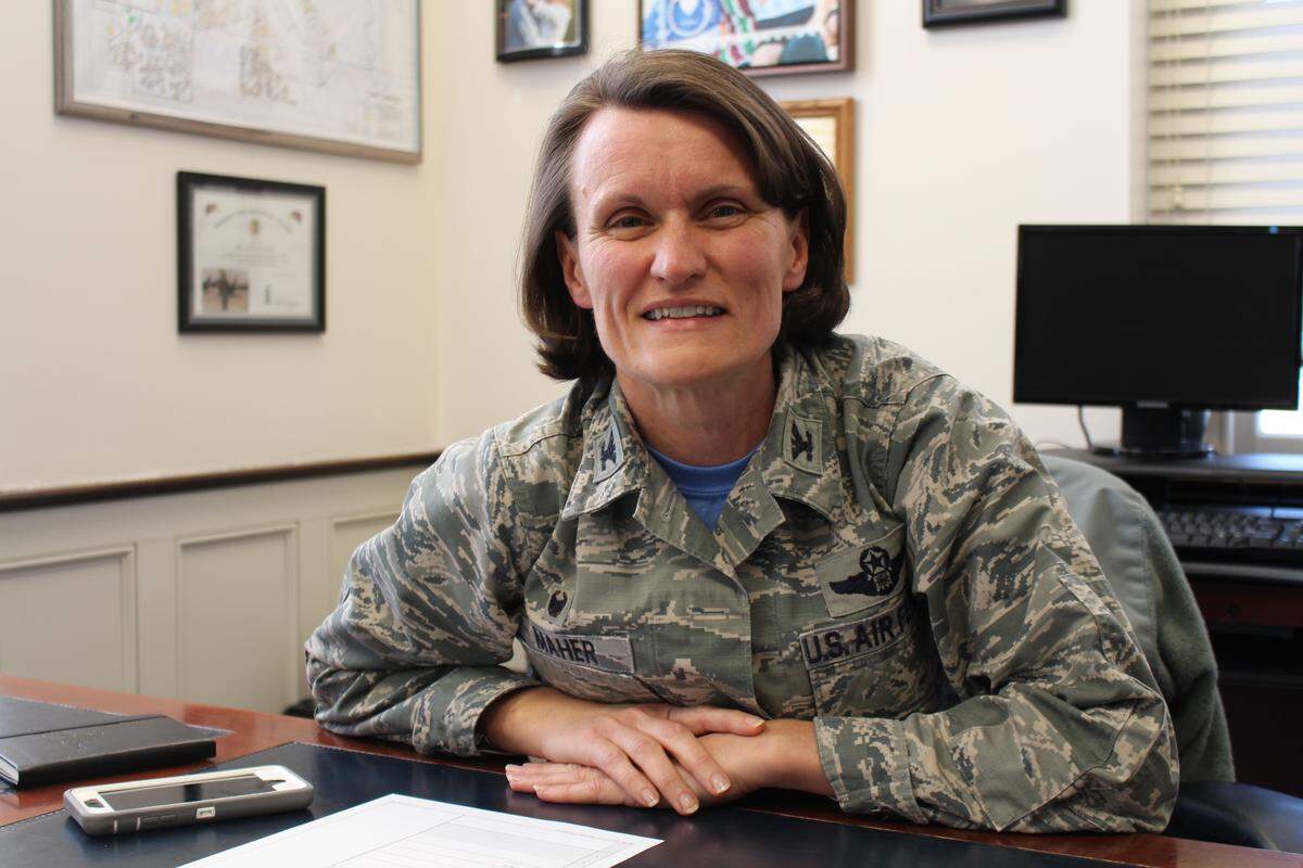 Col. Leslie Maher is the new commander of the 375th Air Mobility Wing at Scott Air Force Base. She's the third female commander in the wing's 69-year history.