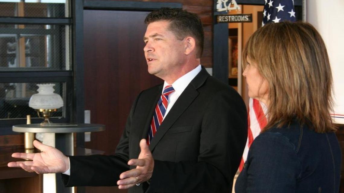 State Sen. Kyle McCarter, R-Lebanon, speaks during his congressional campaign announcement in Highland in October.