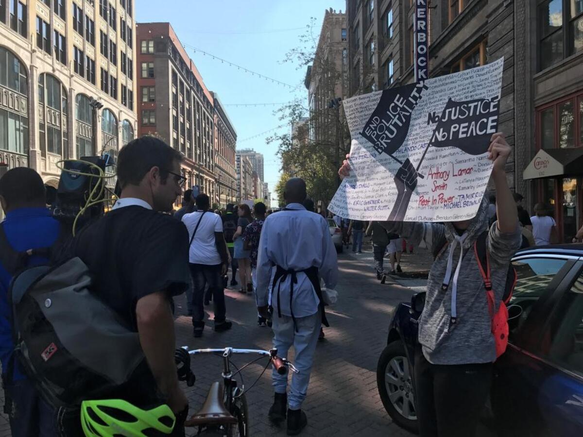 Protesters on Friday in St. Louis.