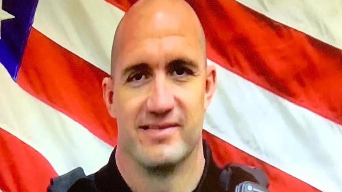 Pontoon Beach Officer Lee Brousseau was injured in a fatal crash while on duty Jan. 25. He returned home from the hospital Saturday.