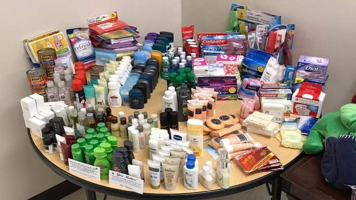 Here are some of the items donated to the homeless shelter.